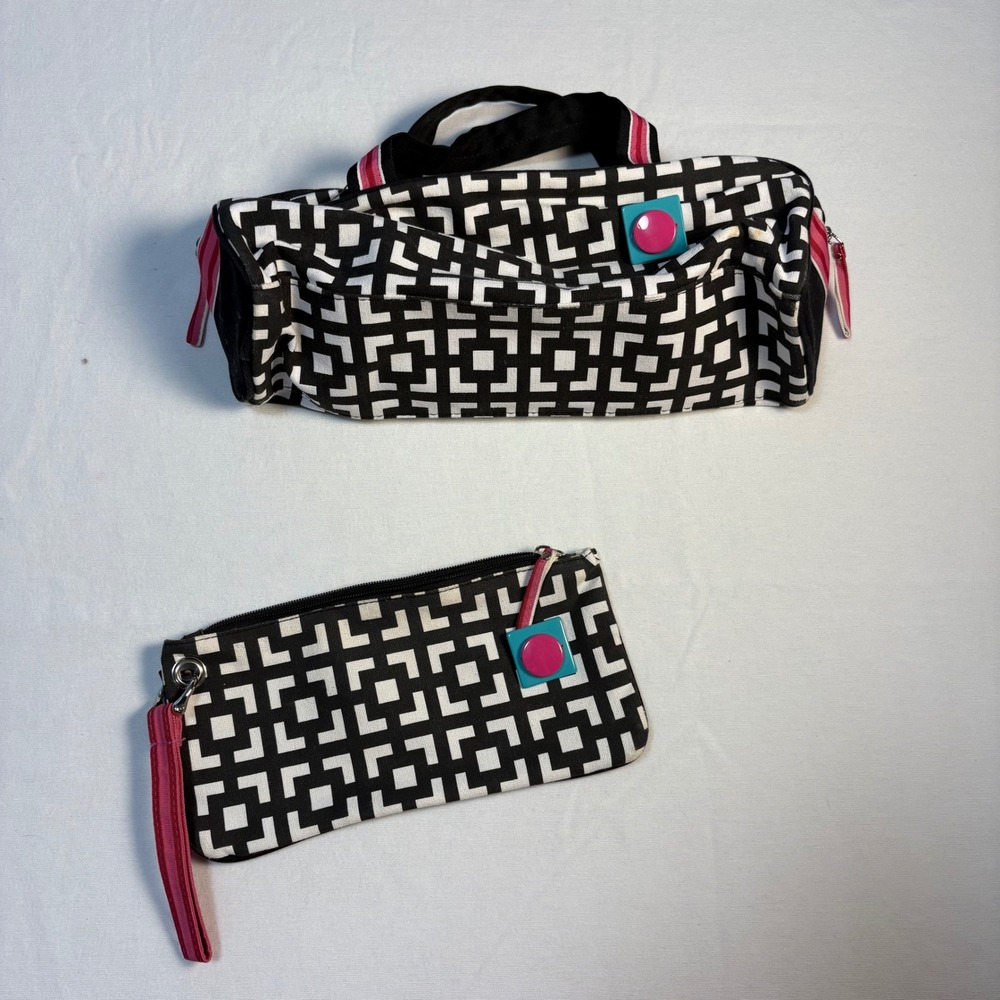 London Soho, Makeup Bag Set, Black White, OS, Good